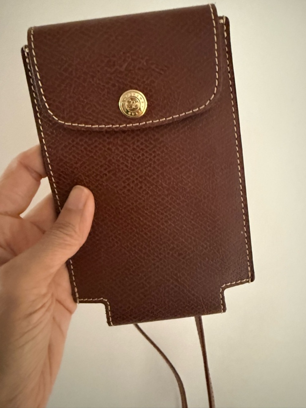 Longchamp Brown Crossbody Phone Pouch
